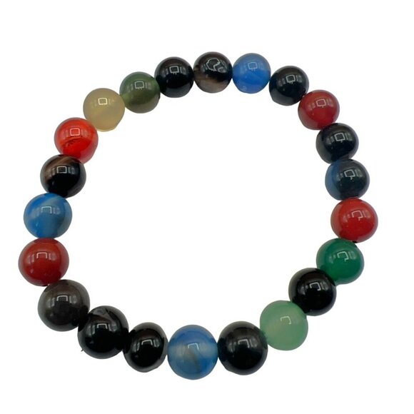 Set Of 4 Stone & Glass Bead Bracelets In Assorted Colors. B61 - Picture 10 of 16